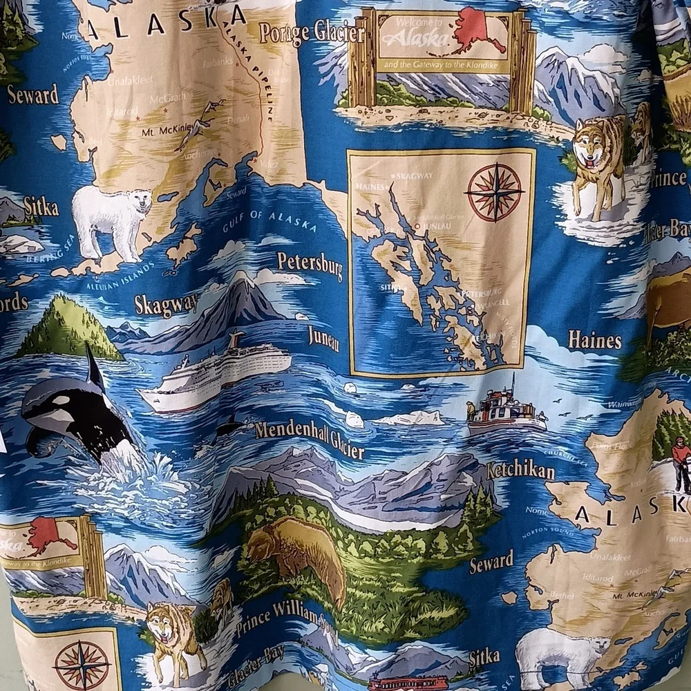 David Carey Mens Short Sleeve Button Front Camp Shirt Chest Pocket L NWT - Picture 5 of 7